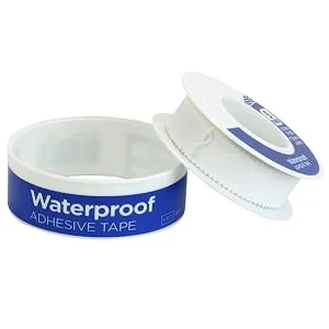 Iconikal First Aid Waterproof Adhesive Tape, White, 0.5 Inch x 5 Yards, 6-Pack - waterproof adhesive tape
