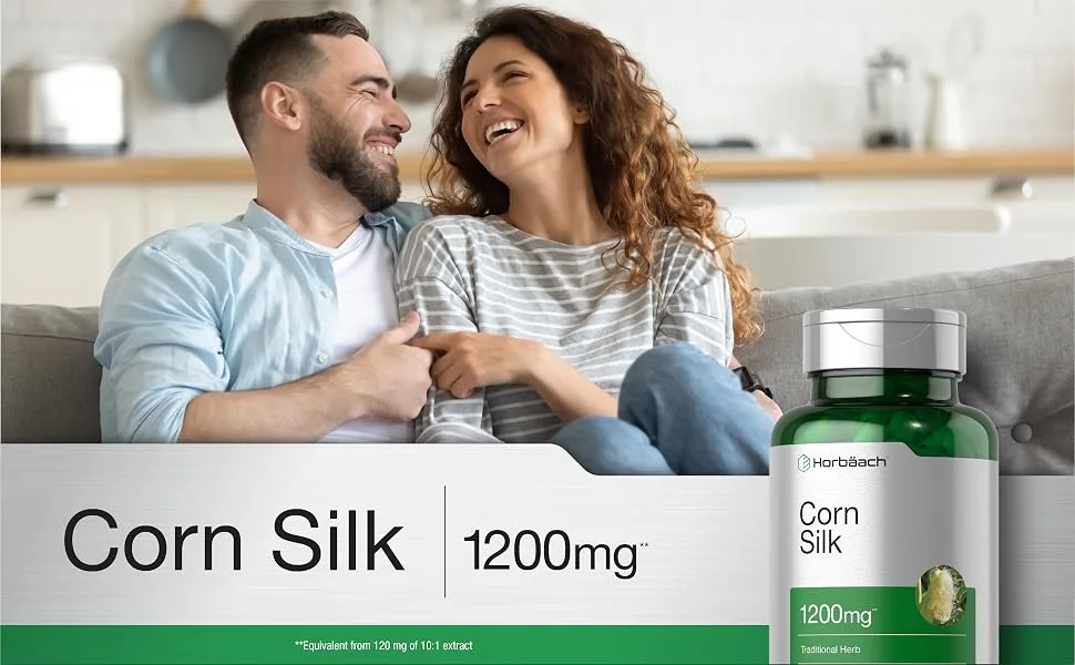 Corn Silk Capsules 1200mg | 200 Pills | Non-GMO, Gluten Free Extract Supplement | by Horbaach - corn silk capsules