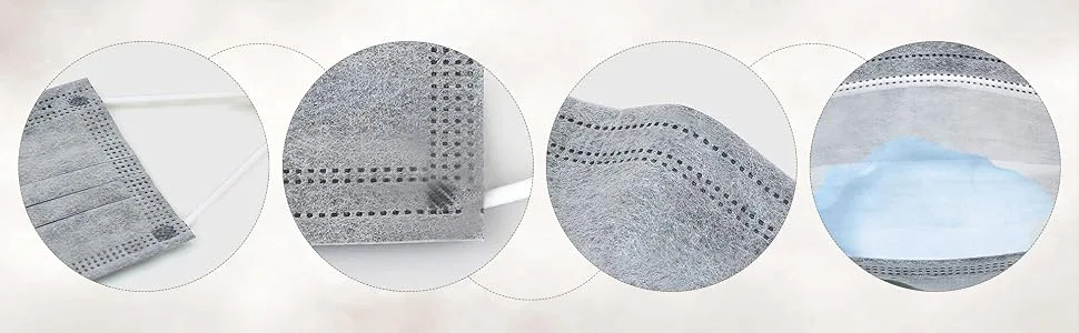 Monyus 100 pcs Disposable Gray Face Mask, 3 Ply Earloop Breathable and Comfortable for Adults - product information 5