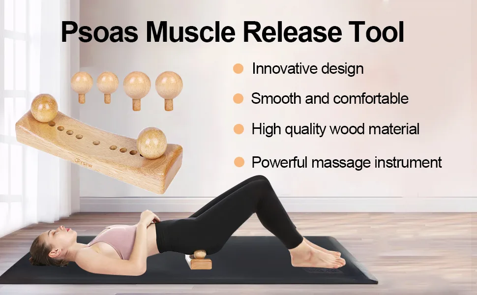 Psoas Muscle Release Tool and Personal Body Massage for Release Back Bain, Trigger Point Physical Therapy with 6 Massage Heads - product information 1