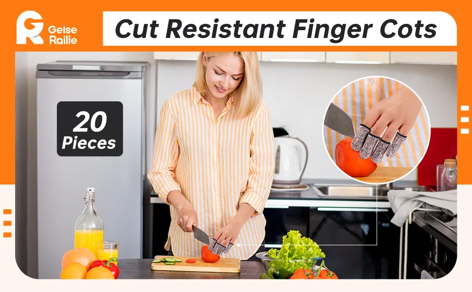 20 Pieces Cut Resistant Finger Cots Finger Sleeve Protectors Reusable Finger Covers Finger Protection Cots for Kitchen Work Sculpture Supplies - product information 1