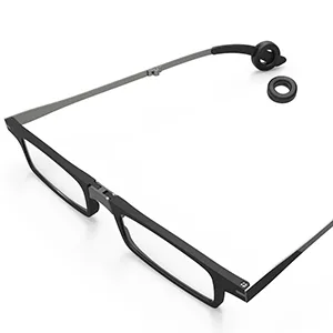 Ultra-light and Thin Foldable Reading Glasses Kisdate Folding Readers for Men Women Compact Portable Rectangle Eyewear Case Black 2.0 Diopters - SLIM CHEATERS WITH SOFT DURABLE RUBBER RINGS