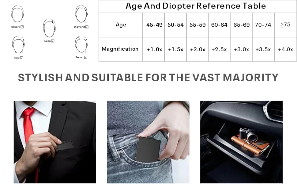Ultra-light and Thin Foldable Reading Glasses Kisdate Folding Readers for Men Women Compact Portable Rectangle Eyewear Case Black 2.0 Diopters - SUITABLE FOR ALL KINDS OF FACES AND SUPER PORABLE