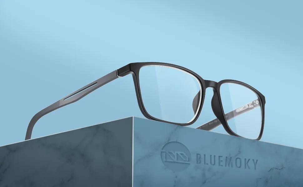 BLUEMOKY Blue Light Reading Glasses for Men,Sport Square Frame Readers, Anti Glare Computer Glasses Black 200.0 x - BLUEMOKY