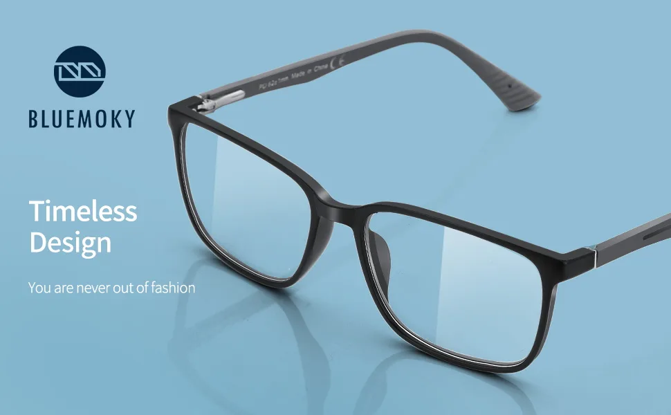 BLUEMOKY Blue Light Reading Glasses for Men,Sport Square Frame Readers, Anti Glare Computer Glasses Black 150.0 x - Timeless Design