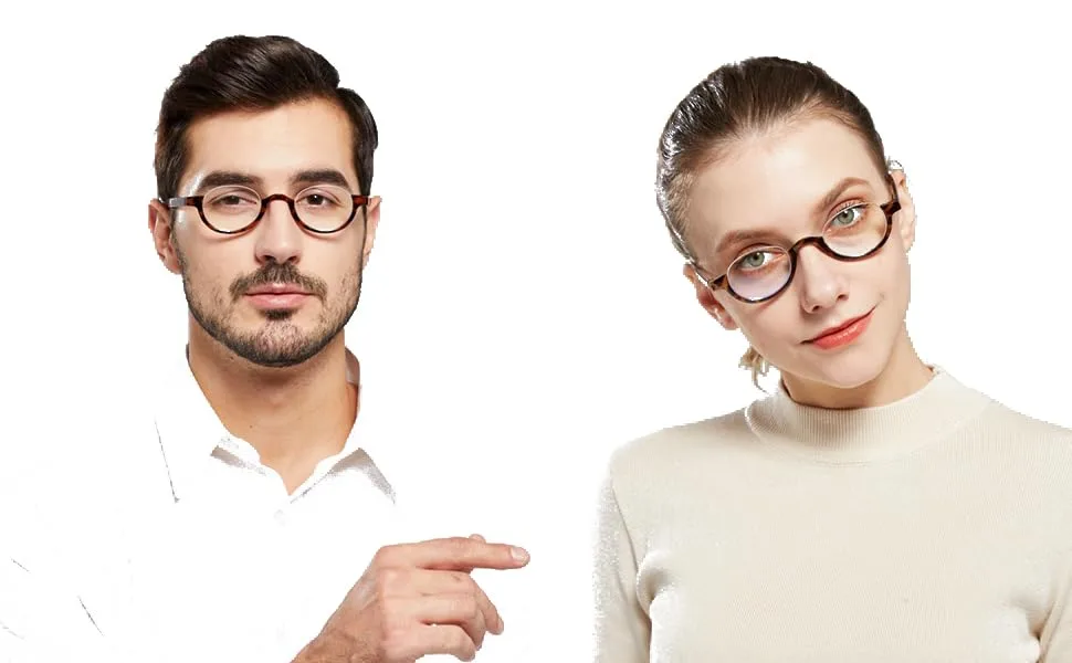 AMILLET Half Moon Reading Glasses for Men and Women Lightweight Retro Round Half Frame Readers with Spring Hinge(Black +1.25) Matte Black 1.25 x - half moon readers