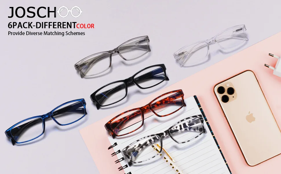 Computer Reading Glasses for Women and Men 6 Pack Blue Light Blocking Spring Hinge Readers Mix Color-2 3.0 x - Computer Reading Glasses for Women and Men
