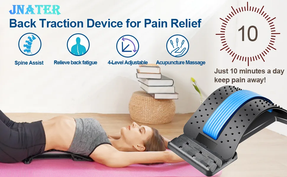 Back Stretcher, (4-Levels)Back Cracker, Back Crack for Lumbar Back Pain Relief, Adjustable Multi-Level Lumbar Support Back Massagers, Lower and Upper Back Pain Relief Device for Scoliosis, Sciatica Back cracker-4 Levels - product information 1