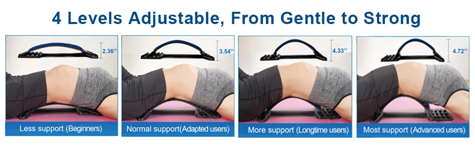Back Stretcher, (4-Levels)Back Cracker, Back Crack for Lumbar Back Pain Relief, Adjustable Multi-Level Lumbar Support Back Massagers, Lower and Upper Back Pain Relief Device for Scoliosis, Sciatica Back cracker-4 Levels - product information 4
