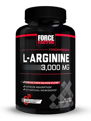 Force Factor L-Arginine, 2-Pack, Nitric Oxide Supplement with BioPerine to Help Build Muscle & Support Stronger Blood Flow, Circulation, Nutrient Delivery, & Pumps, L-Arginine 3000mg, 300 Capsules 150 Count (Pack of 2) - Force Factor L-Arginine 3000 MG