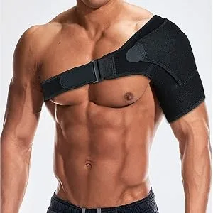 Copper Joe Adjustable Shoulder Brace For Men and Women Ultimate Copper Infused Recovery Compression Support for Torn Rotator Cuff, Tendonitis, Tears, Dislocation and Bursitis - Walking running jogging monkey bars desk basketball typing pushups football baseball soccer typing