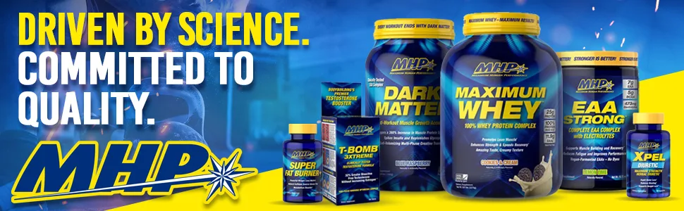 MHP Dark Matter Post Workout, Recovery Accelerator, w/Multi Phase Creatine, Waxy Maize Carbohydrate, 6g EAAs, Blue Raspberry, 20 Servings, 55.04 oz - MHP Dark Matter, Post Workout, Recovery