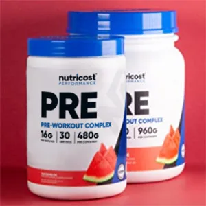 Nutricost Pre-Workout Complex Powder Grape (60 Serv) 60 Servings (Pack of 1) - Preworkout powder watermelon flavor 30 and 60 Servings