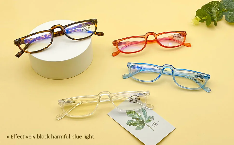 Half Moon Frames Reading Glasses Blue Light Blocking, Semi-Rimless Computer Readers Anti Filter Glare TR90 Lightweight Spring Hinge for Women Men, 2.75 4 Pack Pc Frames 2.75 x - reading glasses women mens readers blue light blocking 1.0 1.5 2.0 2.5 3.0 3.5