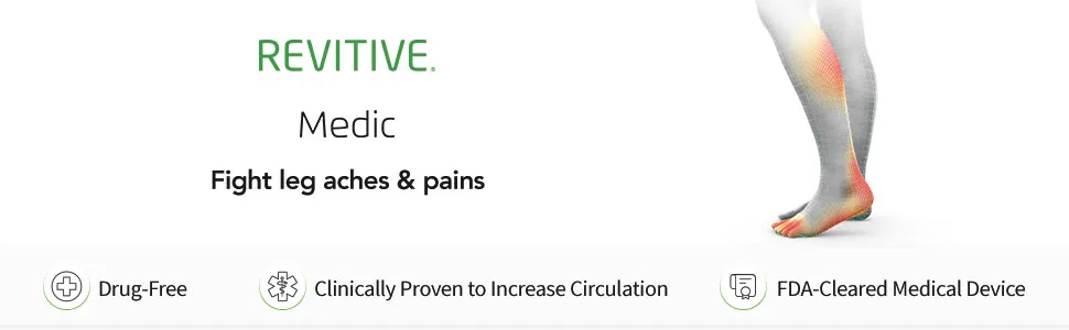New Revitive Medic Circulation Booster | Fight Leg Aches & Pains and Swelling | Drug-Free Relief from Persistent Foot/Leg Problems & Body Aches - Revitive Medic Circulation Booster