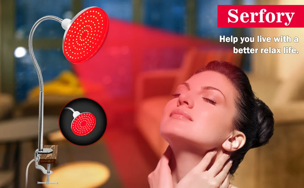 Led Red Light Therapy Lamp, 660nm Red Light Device Set with Stand for Skin - red light therapy for face