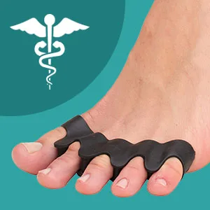 ZenToes Silicone Toe Spacers for Correct Toe Alignment, Bunion and Hammertoe Straighteners - 2 Pairs Black - black gel separates all five toes stretchy