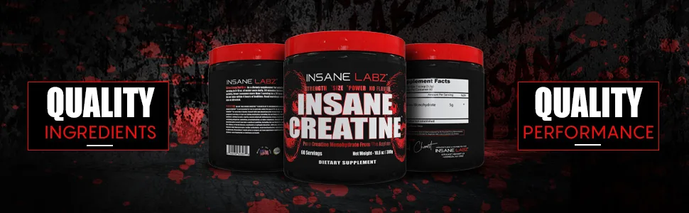 Insane Labz Insane Creatine Monohydrate Powder - Unflavored, Pre Workout, Post Workout, Strength Size Power - 60 Srvgs - insane creatine, creatine monohydrate, creatine, insane labz, on creatine, platinum creatine