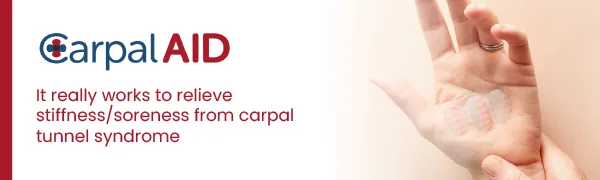 Carpal AID - Revolutionary Patch Clinically Proven to Quickly Relieve Carpal Tunnel Syndrome Pain- Award Winning Patented Technology (10) Large 10PC - Carpal Aid, Carpal tunnel patch, brace for carpal tunnel, night support carpal tunnel wrist brace