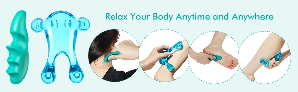 2 Pieces Deep Tissue Massage Tool and Thumb Massager Saver Set Include 1 Green Thumb Protector Tool 1 Palm Urchin Massage Tool Hand Held 4-Legged Massage Knobs for Gentle Point Massage - product information 6