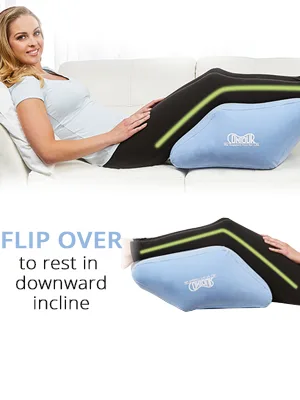 Contour 2-in-1 Inflatable Back Support Pain Relief Bed Wedge Cushion - Extended Length for Optimal Back Support (TV Comfort Bundle (Leg & Back Relief Wedge)) - 2 Leg Comfort Position with One Knee and Leg Cushion!