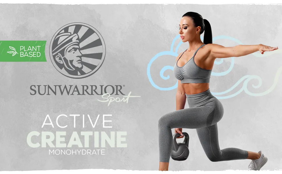 Creatine Monohydrate Powder | Muscle Building Pre Workout Vegan Keto Friendly Micronized & Easily Mixes 300g Tub (60 Serve) Active Creatine by Sunwarrior - Active Creatine vegan Monohydrate Soy free gluten free dairy free muscle mass muscle fiber growth