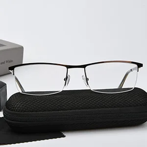 Eyekepper Quality Half-Rim Reading Glasses Readers with Spring Hinges for Women Men +0.50 Gunmetal - Half-Rim Reading Glasses