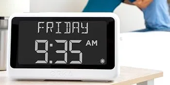 ORKA Talking Clock for Elderly Seniors, Medication Pill Reminder Recordable Alarm Clock Customize Your Multiple Alarms, Digital Day Clock with 8” Large Display for Dementia, Hearing Visually Impaired - Calendar Alarm Day Clock, Large Screen Display, Adjustable Volume, Adjustable Brightness, Big Screen