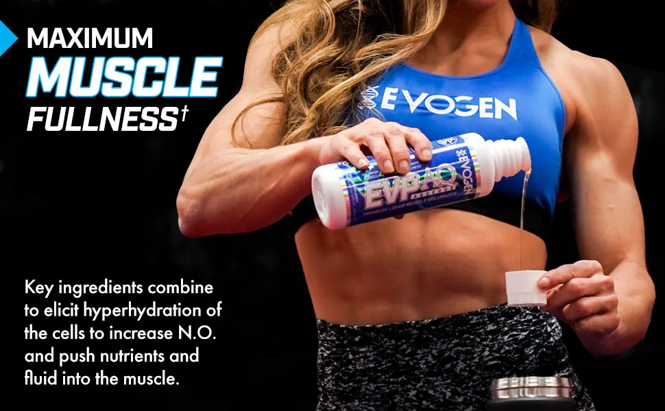 Evogen EVP AQ | Premium Liquid Glycerol, Betaine anhydrous, S7, Sodium ascorbate, Nitric Oxide, Pump Inducer | Unflavored - Maximum muscle fullness