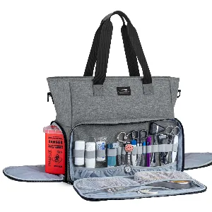 CURMIO Nurse Bag and Tote for Work, Nursing Clinical Bag with Padded Laptop Sleeve Gray - product information 3