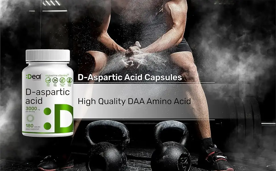 DAA D-Aspartic Acid 3000mg Per Serving, 180 Capsules, Non-GMO & Gluten Free, Made in USA - Ultra DAA Supplement - product information 2
