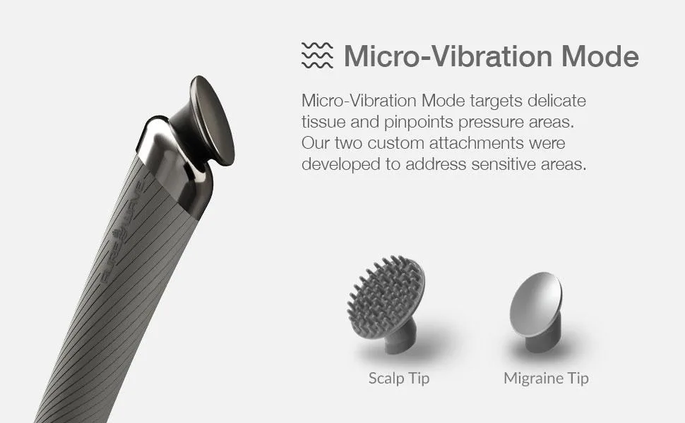PUREWAVE™ GEN II Advanced Percussion + Vibration Dual Motor Massager - Purewave Gen II handheld massager with micro vibration for head, scalp, migraines and post surgery