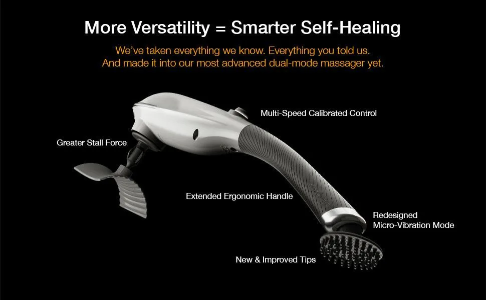 PUREWAVE™ GEN II Advanced Percussion + Vibration Dual Motor Massager - Purewave Gen II percussion handheld massager is versatile with reach and power