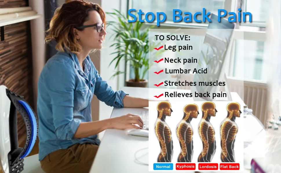 Back Stretcher for Lower Back Pain Relief, Multi-Level Lumbar Support Stretcher Spinal Back Massager, Back Muscle Pain Relief Spine Cracker for Sciatica, Herniated Disc, Scoliosis, Spinal Stenosis - Back Stretcher