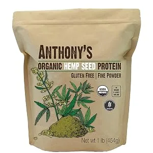 Anthony's Organic Hemp Seed Protein, 1 lb, Cold Pressed, Gluten Free, Non GMO, Fine Powder 1 Pound (Pack of 1) - product information 2