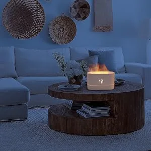Depulat Flame Air Diffuser,Humidifier,Portable-Noiseless Aroma Diffuser for Home,Office or Yoga Essential Oil Diffuser with No-Water Auto-Off Protection(Black) - diffusers for home