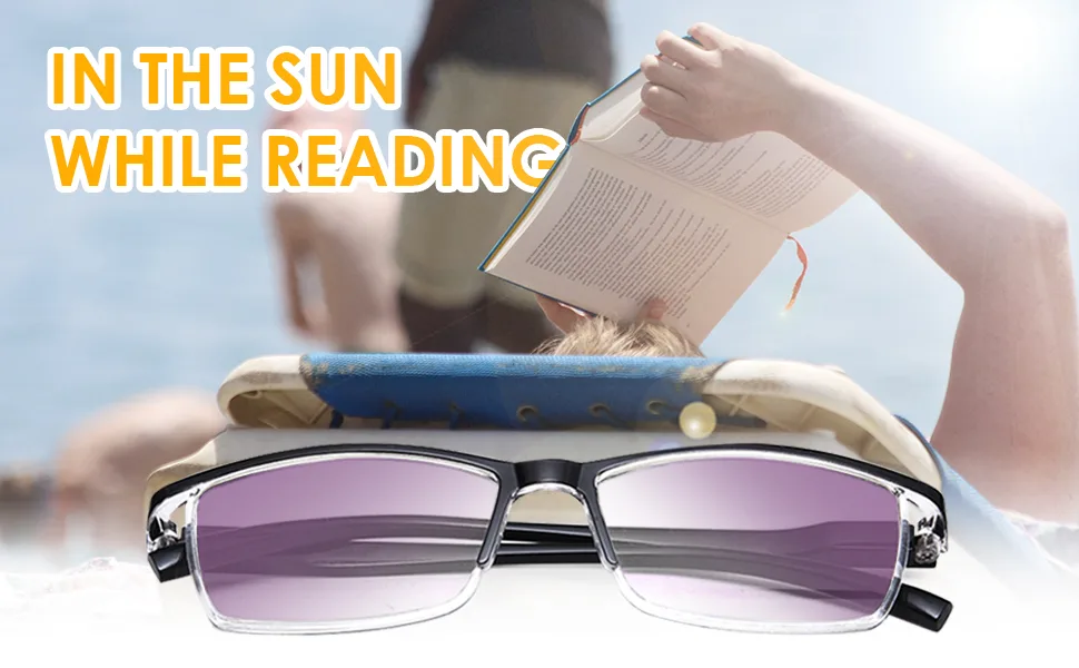 TERAISE Anti- UV Reading Glasses 4 Pairs Blue Light Blocking Reader Womens Mens 3black+1sun 2.25 x - in the sun while reading