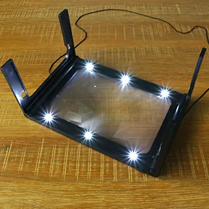 3X Large Hands-Free Magnifying Glass Full-Page Magnifier LED Lighted Illuminated Foldable Desktop Portable for Elder Kids - large magnifier