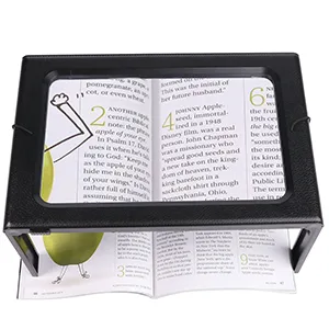 3X Large Hands-Free Magnifying Glass Full-Page Magnifier LED Lighted Illuminated Foldable Desktop Portable for Elder Kids - large magnifier