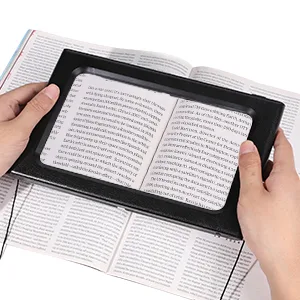 3X Large Hands-Free Magnifying Glass Full-Page Magnifier LED Lighted Illuminated Foldable Desktop Portable for Elder Kids - large magnifier