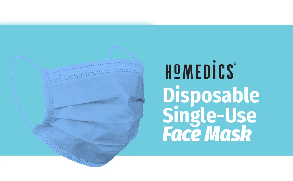 HoMedicsDisposable 3-Layer Face Mask, Adjustable Elastic Ear-Loop, 3-Ply Protection for Air Pollution and Dust, 50 Pack, Multicolor Adult Multicolor - face shields, disposable face mask, masks for protection, masks for sale cup dust safety disposable