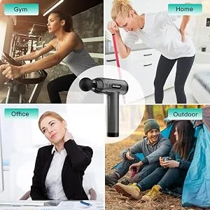 Massage Gun Deep Tissue, Percussion Muscle Massager Gun, 30 Speeds Quiet Handheld Massager for Muscle Neck Back Shoulder , LCD Touch Screen with 10 Heads (Gray) - massage gun