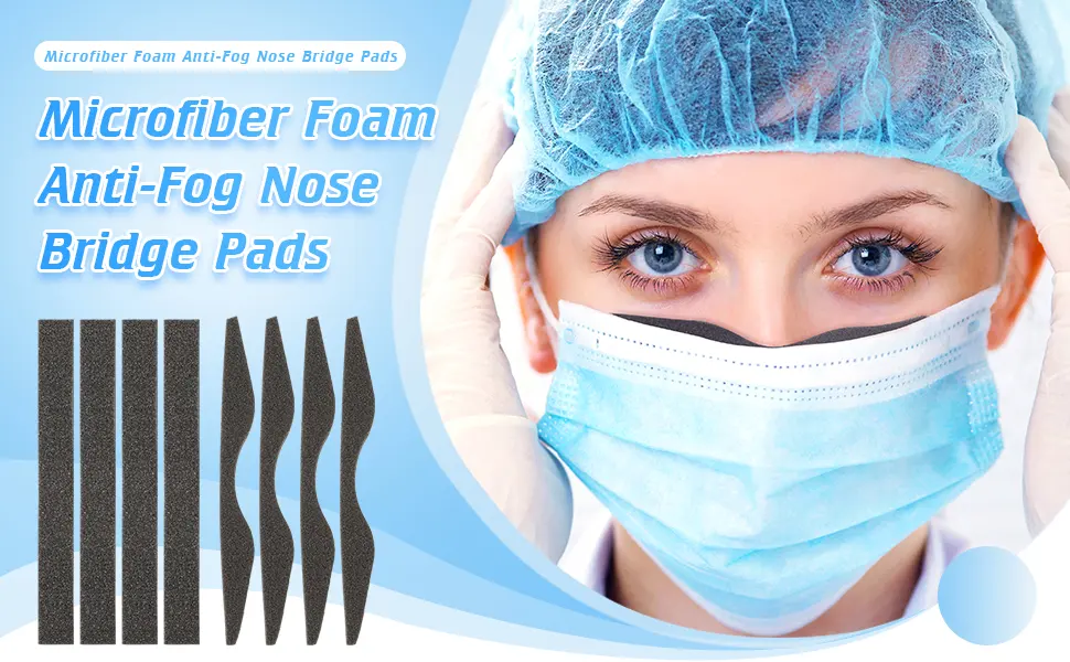 Microfiber Memory Foam Anti-Fog Nose Bridge Pads Self-Adhesive Protection Strip Seal Nose Cushion Sponge Nose Bridge Pads (12) - product information 2