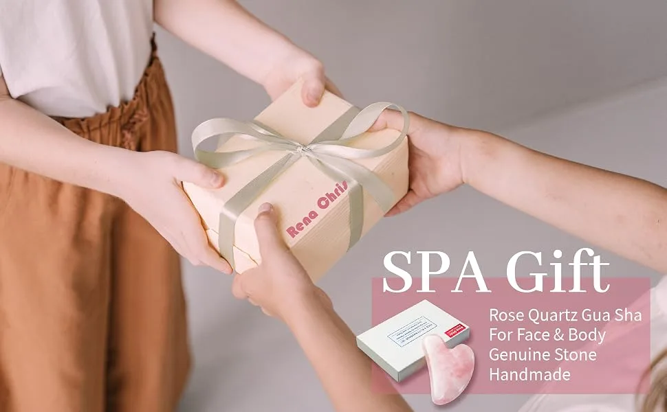 Gua Sha Facial Tool, Natural Jade Stone Guasha Board for SPA Acupuncture Therapy Trigger Point Treatment, Gua Sha Scraping Massage Tool (Pink) - gua sha 5