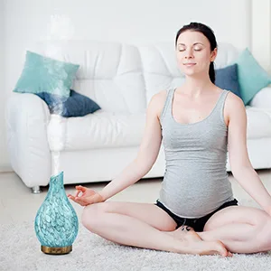 ASAKUKI Essential Oil Diffuser 150ml, Ultrasonic Aromatherapy Diffuser with 2 Mist Mode Waterless Auto-Off 7 Colors Changed LED Handmade Glass Diffuser for Home Yoga Office - essential oil diffuser