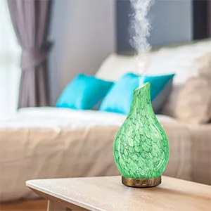 ASAKUKI Essential Oil Diffuser 150ml, Ultrasonic Aromatherapy Diffuser with 2 Mist Mode Waterless Auto-Off 7 Colors Changed LED Handmade Glass Diffuser for Home Yoga Office - essential oil diffuser