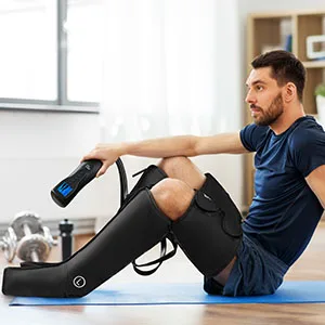ReAthlete Leg Massager | Rechargeable & Portable Sequential Compression Device with Digital Controller & Bag | New Sleeve Design SCD Machine for Legs | Muscle Pain Relief Thigh, Calf & Feet Massager AIR-C PRO - AIR-C PRO PERSON 3