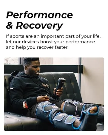 ReAthlete Leg Massager | Rechargeable & Portable Sequential Compression Device with Digital Controller & Bag | New Sleeve Design SCD Machine for Legs | Muscle Pain Relief Thigh, Calf & Feet Massager AIR-C PRO - Performance