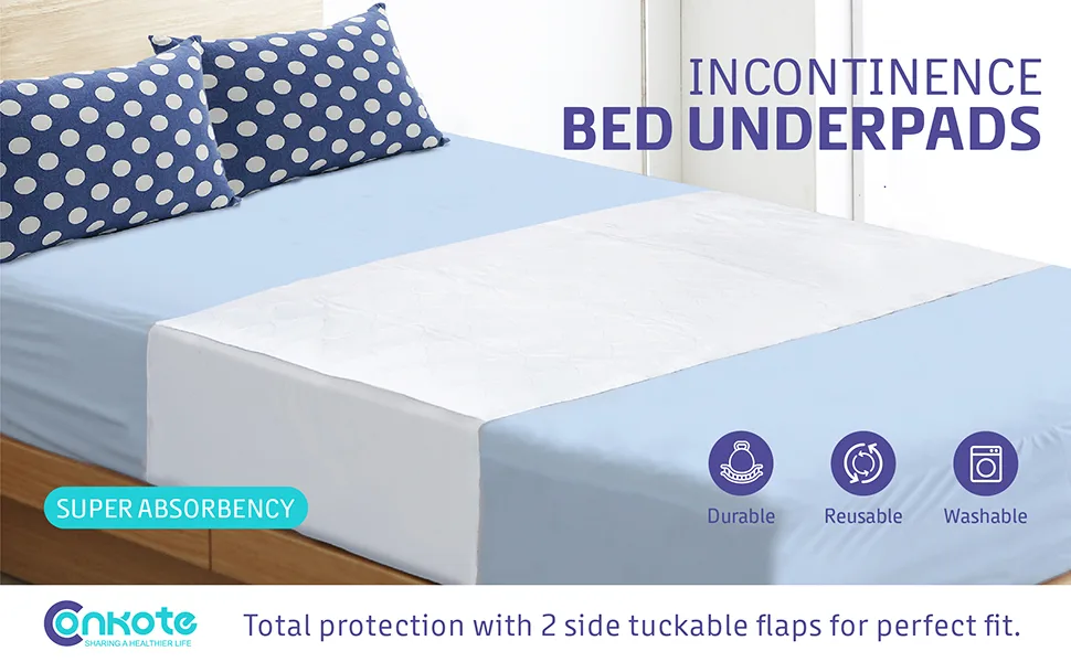 Heavy Absorbency Bed Pads with Tuckable Sides (34'' X 36''), Washable and Reusable Incontinence Bed Underpads 2 Pack - puppy pads
