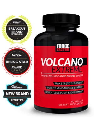 VolcaNO Extreme Pre Workout Nitric Oxide Booster Supplement for Men with Creatine, L-Citrulline, and Huperzine A for Better Muscle Pumps, Strength, Focus, Workout Performance, Force Factor, 90 Tablets 90 Count (Pack of 1) - Volcano extreme force factor muscle builder for men nitric oxide booster with creatine bigger muscle